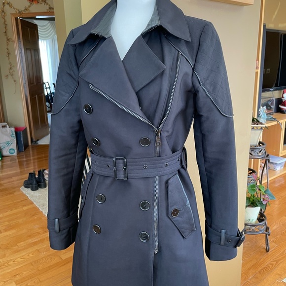 Sam Edelman black trench coat S Small - Picture 2 of 8